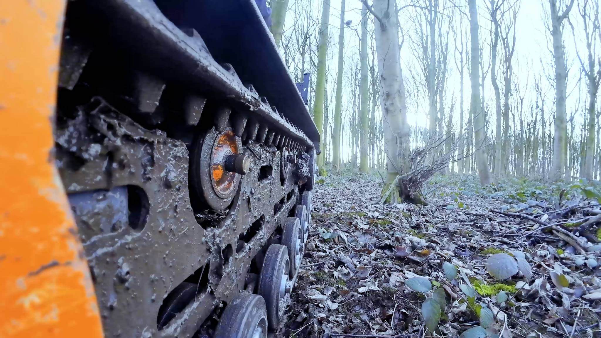 Side track view of the eTrak vehicle